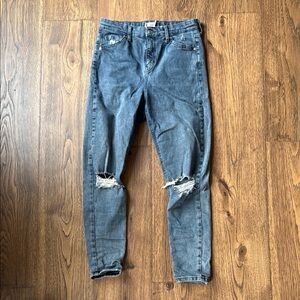 Topshop Blue Skinny Distressed Jeans
